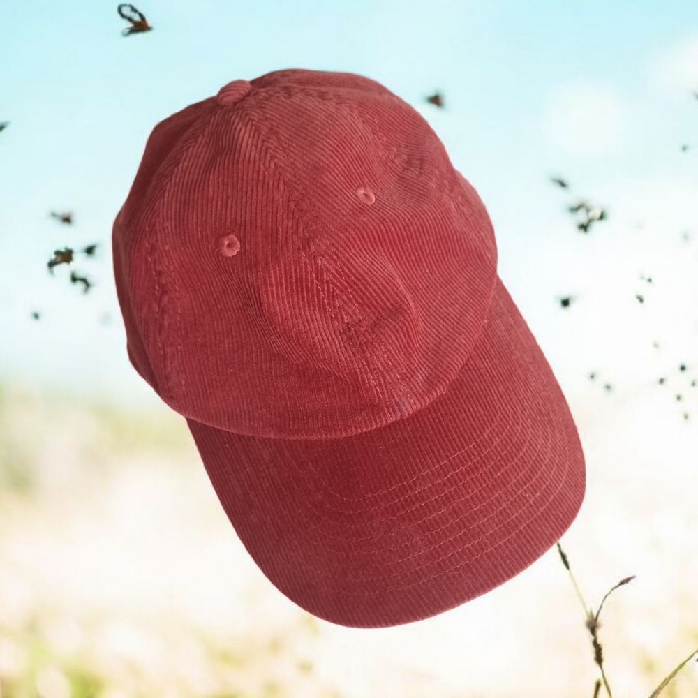 Women's Red Corduroy Cap